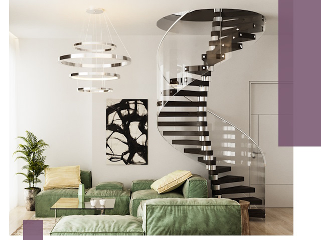 Лестницы для двухуровневой квартиры в Кургане — изготовление и монтаж