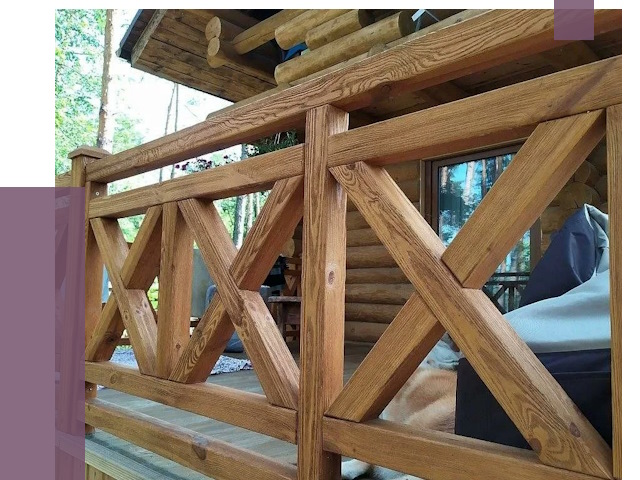 Деревянные перила под ключ в Кургане от 7732 руб. 