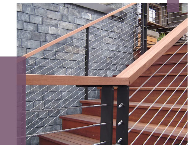 Тросовые перила под ключ в Кургане от 7835 руб.