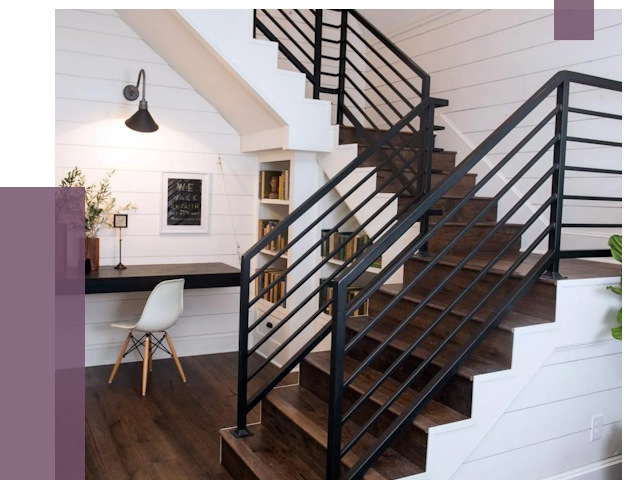 Перила для лестницы в доме в Кургане от 7474 руб. — ПРОЛЁТ-Крг