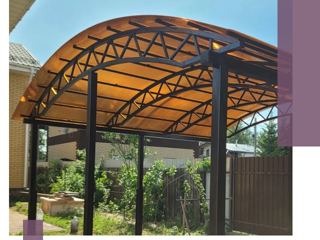 Изготовление навесов под ключ в Кургане из качественных материалов