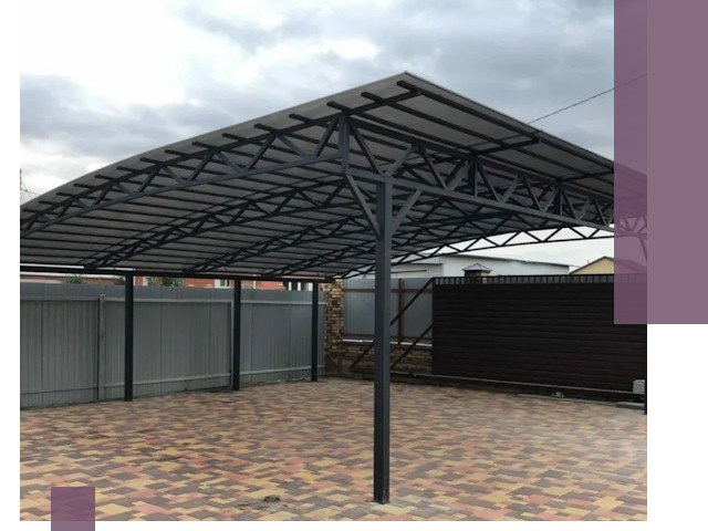 Недорогие навесы под ключ в Кургане — изготовление и монтаж