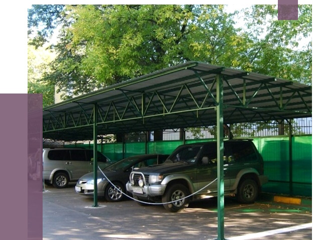 Навесы для парковки в Кургане от 80926 руб. заказать | ПРОЛЁТ-Крг