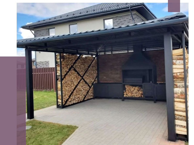 Навесы для барбекю в Кургане от 12835 руб. под ключ | ПРОЛЁТ-Крг