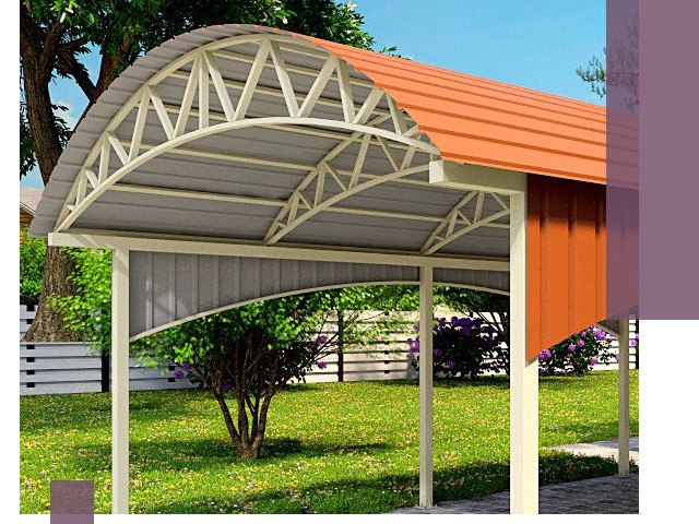 Навесы из профнастила под ключ в Кургане — установка и монтаж