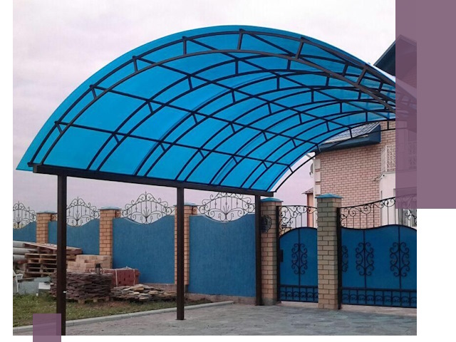 Арочные навесы под ключ в Кургане — изготовление и монтаж