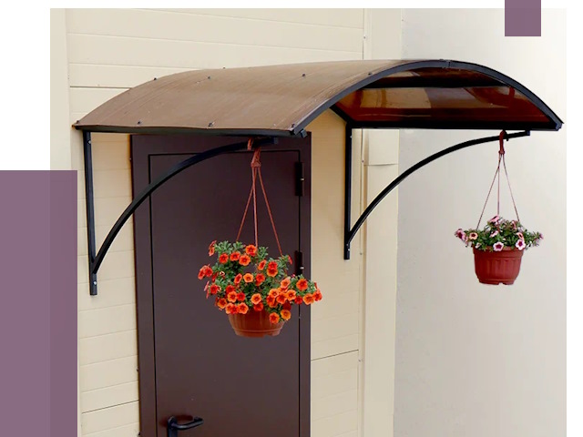 Козырьки над входом в Кургане от 14948 руб.  | ПРОЛЁТ-Крг