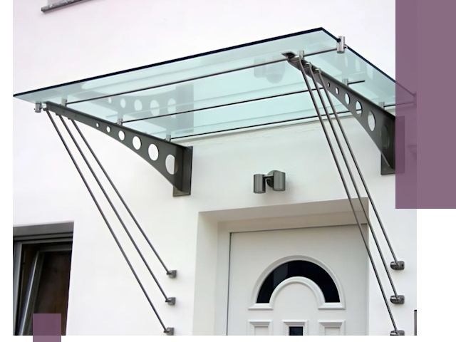 Козырьки над входом под ключ в Кургане — изготовление и монтаж