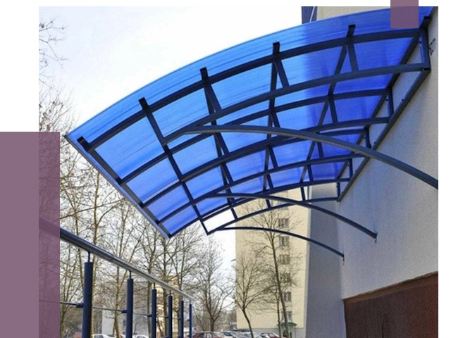 Козырьки из поликарбоната в Кургане от 4330 руб. под ключ | ПРОЛЁТ-Крг