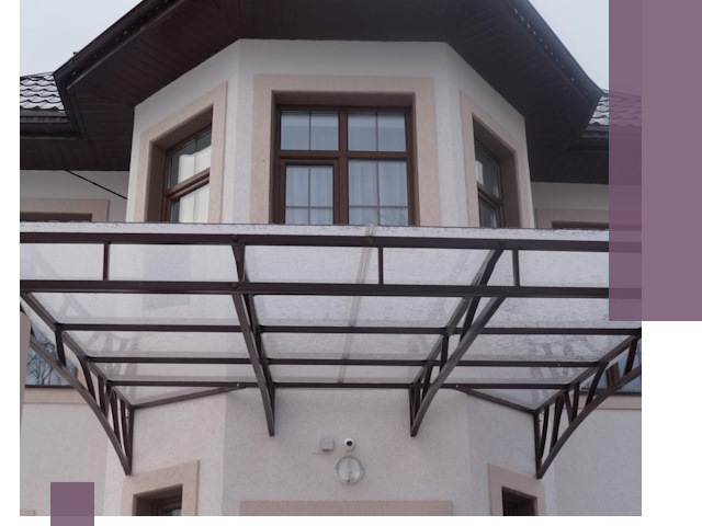 Козырьки из поликарбоната под ключ в Кургане