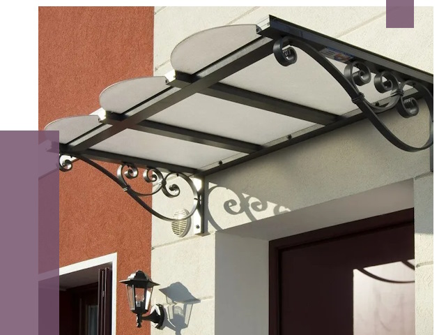 Односкатные козырьки в Кургане от 8453 руб.  | ПРОЛЁТ-Крг