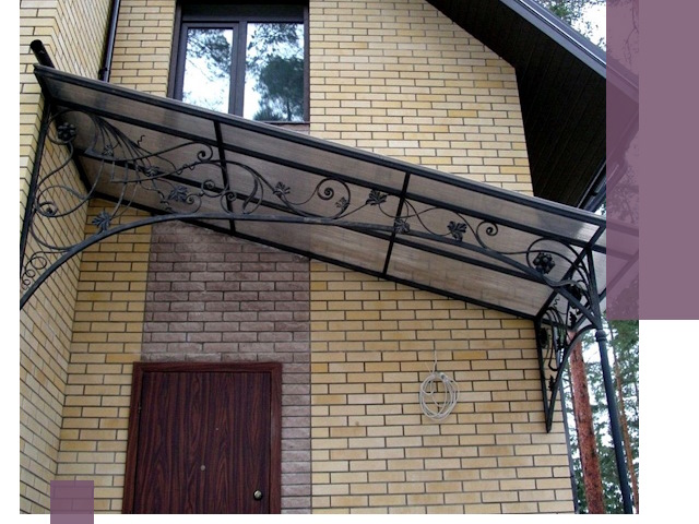 Односкатные козырьки из металла под ключ в Кургане