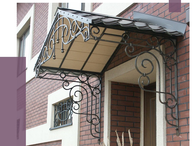 Двускатные козырьки в Кургане под ключ от 12886 руб.