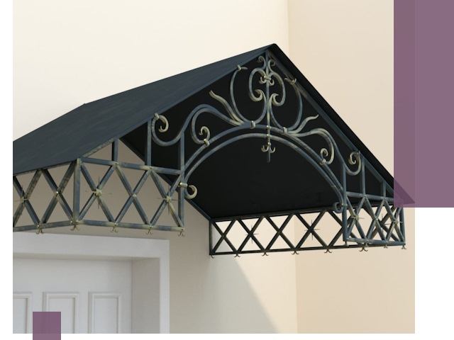 Двускатные металлические козырьки под ключ в Кургане