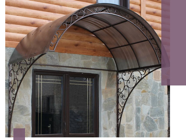 Арочные козырьки под ключ в Кургане: изготовление и монтаж