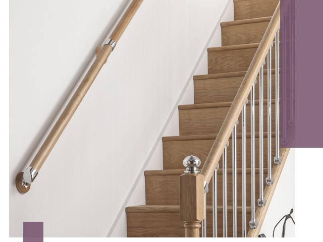 Пристенные поручни из стали и нержавейки под монтаж в Кургане